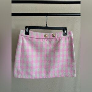 Vero Moda Pink and White Checkered Skirt